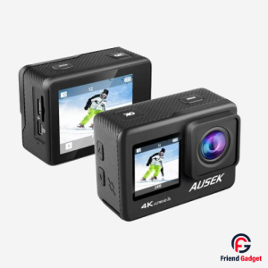 AUSEK AT-Q60TR Combo 4K Dual Screen WiFi Action Camera with Waterproof Case and Ultra HD Video Recording