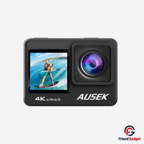 AUSEK AT-Q60TR Combo 4K Dual Screen WiFi Action Camera with Waterproof Case and Ultra HD Video Recording