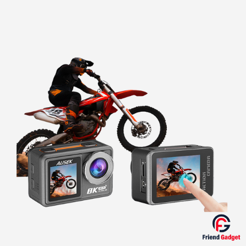 Ausek AT-M86TR 8K WiFi Waterproof Action Camera with Ultra-HD Video, Touch Screen and Wide-Angle Lens