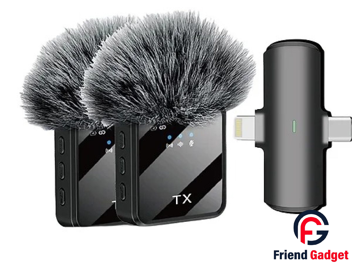 F15-2 Wireless Lavalier Microphone for iPhone and Android with crystal clear audio, compact and portable design by Friend Gadget BD”