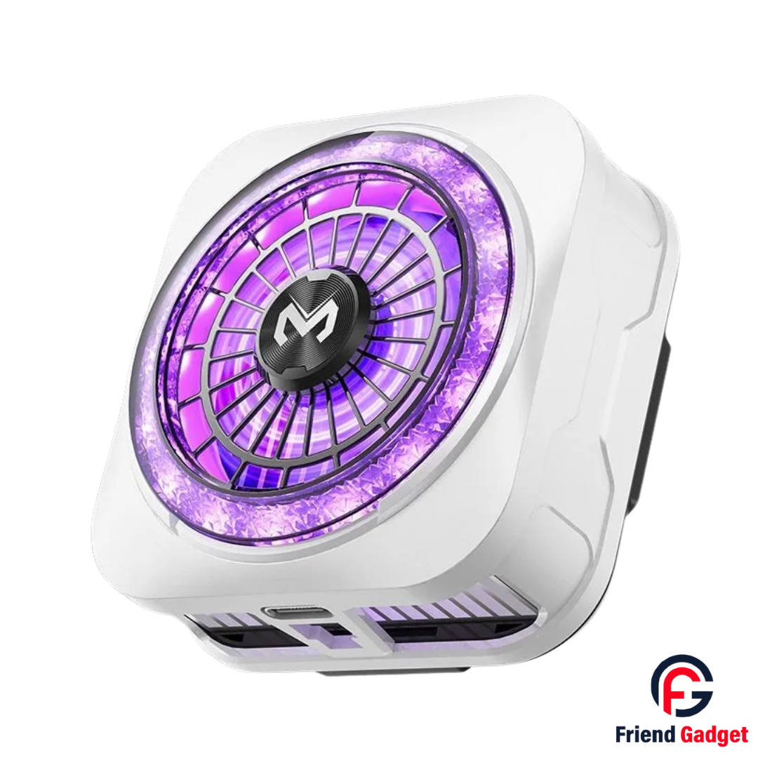 MEMO CX21 High Power 18W Magnetic Phone Cooler Front View with RGB LED Cooling Fan