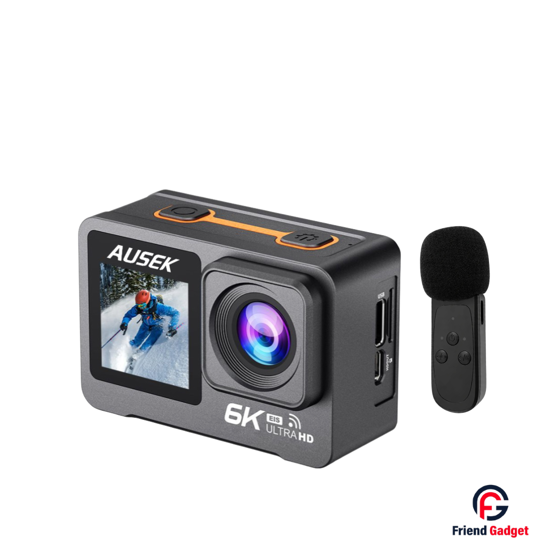 Ausek AT-M82TR 6K WiFi Waterproof Action Camera Front View